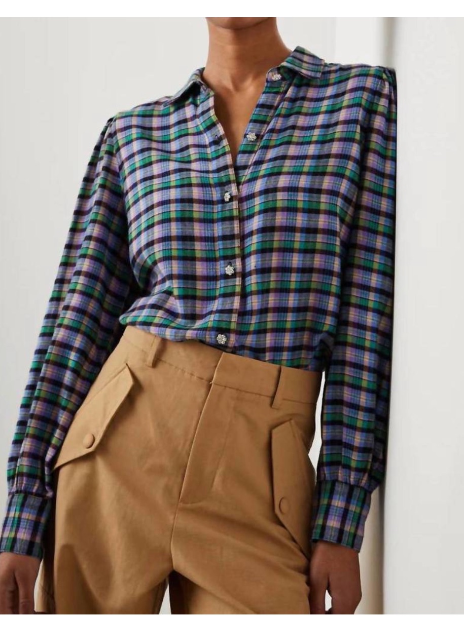 Rails Angelica Iris Peach Multicolor Plaid Button Down Shirt
